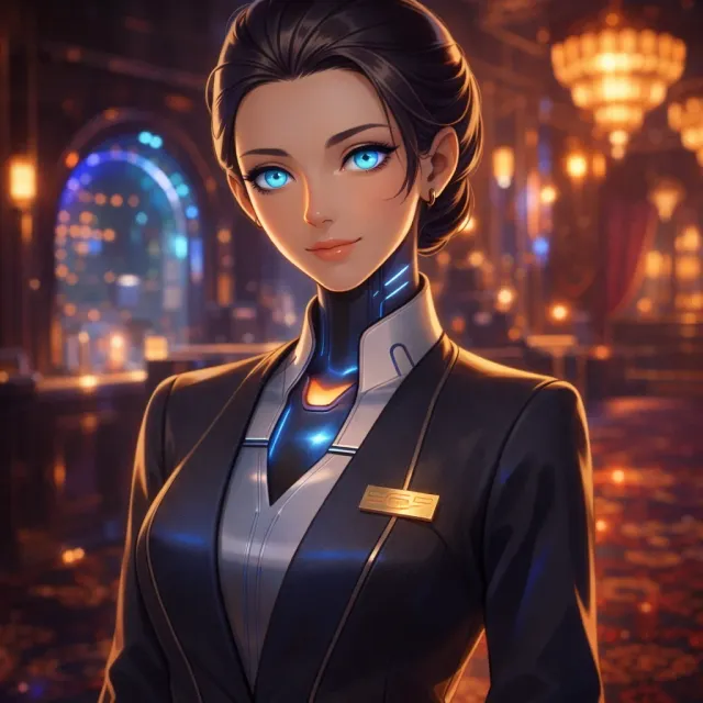Nova - Futuristic Android Host — AI character on vFlip