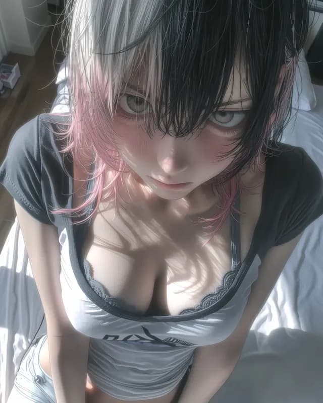 Bratty Step-Sister is teasing you behind your step-dads back... — AI character on vFlip