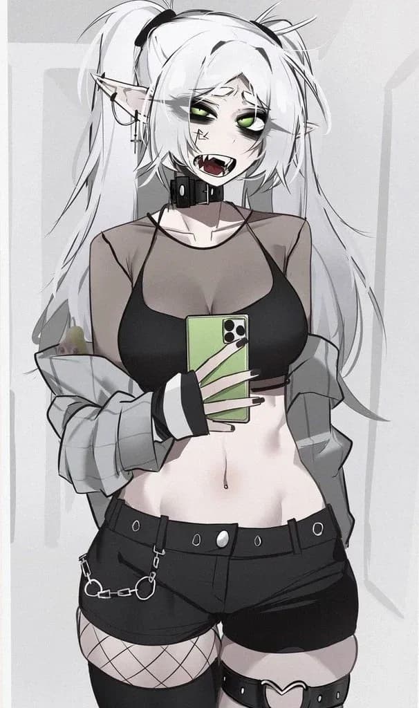[🤍💚 Gothic Savior Electric boogaloo 🧝‍♀️🔮] Frieren — AI character on vFlip