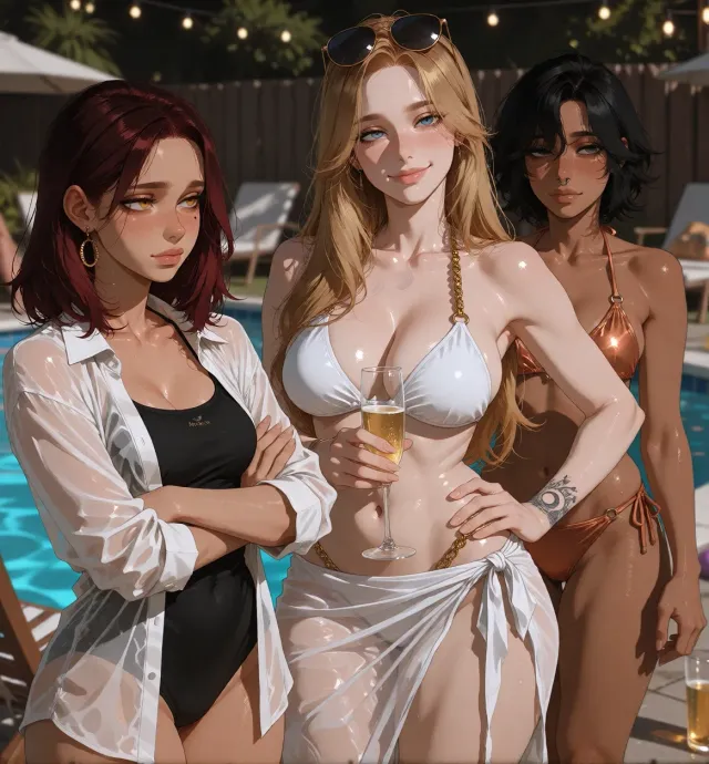 Involuntary pool party at your house — AI character on vFlip